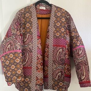 Molly Bracken Paisley Patchwork Blazer - Pink and Brown